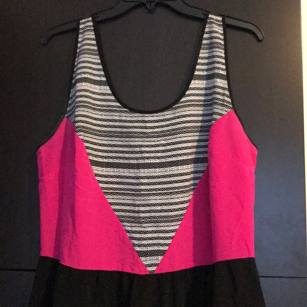 Pink, Black and White Dress